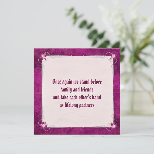 "We doen" bruiloft hernieuwing Kaart (Staand voorkant)