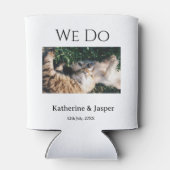 We doen bruiloft verloving huisdier naam foto datu blikjeskoeler (Achterkant)