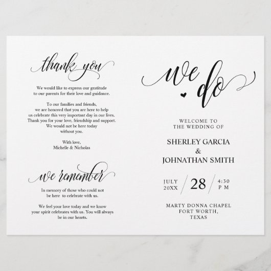 We doen dat, Black, Foldable Wedding Ceremonony Pr (Voorkant)