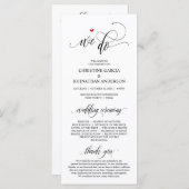 We doen dat, Modern Black Script, Wedding Ceremoni Programma (Voorkant / Achterkant)