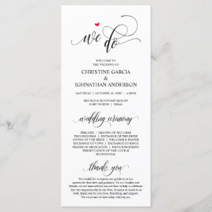 We doen dat, Modern Black Script, Wedding Ceremoni Programma