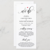 We doen dat, Modern Black Script, Wedding Ceremoni Programma (Voorkant / Achterkant)