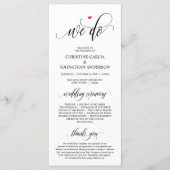 We doen dat, Modern Black Script, Wedding Ceremoni Programma (Voorkant)