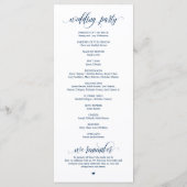 We doen dat, modern Navy Blue Script, bruiloft cer Programma (Achterkant)