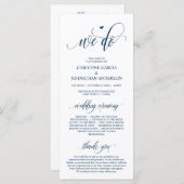 We doen dat, modern Navy Blue Script, bruiloft cer Programma (Voorkant / Achterkant)