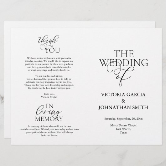 We doen dat, Wedding Ceremony Foldable Program (Voorkant / Achterkant)