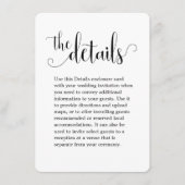 We doen details over de calligrafie-bruiloft informatiekaartje (Voorkant)