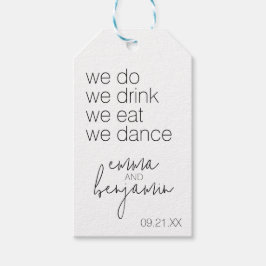 We doen Drink Eat Dance - Modern Wedding Cadeaulabel