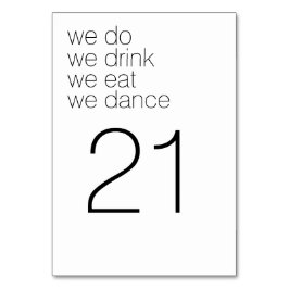 We doen Drink Eat Dance - Modern Wedding Kaart