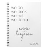 We doen Drink Eat Dance - Modern Wedding Notitieboek (Voorkant)