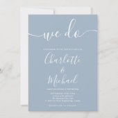 We doen Dusty Blue Signature Script Weddenschap Kaart (Voorkant)