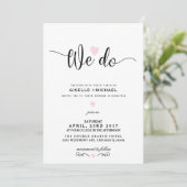 We doen een roze uitnodiging voor een bruiloft (Staand voorkant)