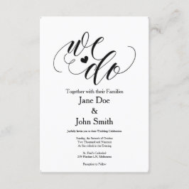 We doen een uitnodiging voor een basisbruiloft