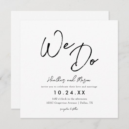 We doen eenvoudige vierkant-uitzending save the date (Voorkant / Achterkant)