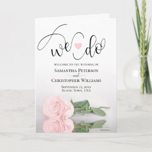 We doen elegante Bleke Blush Pink Rose Wedding Programma