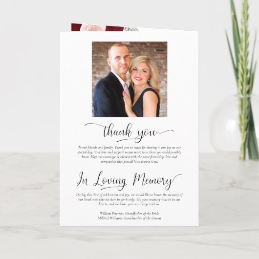 We doen elegante Bourgondische Blush Boho Rozen br Programma (Achterkant)