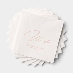 We doen elegante gepersonaliseerde bruiloft kallig folie servetten