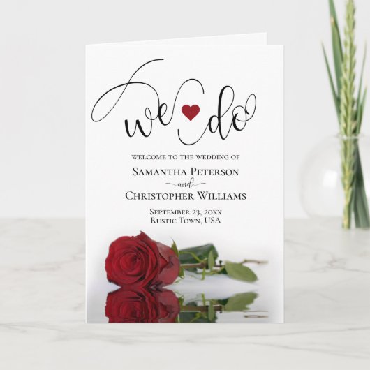 We doen elegante lange gestempelde rode roos bruil programma (Voorkant)