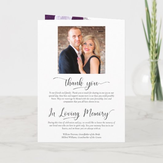 We doen elegante Paarse Rozen Boho Chic bruiloft Programma (Achterkant)