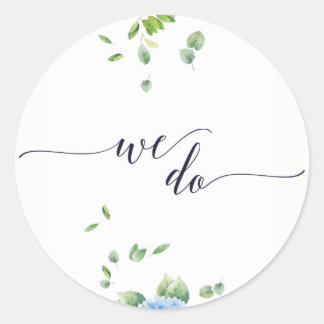We doen Eucalyptus Hydrangea Garden Weddenschappen Ronde Sticker