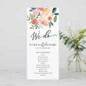 We doen Floral Waterverf bruiloft programma 4x9 (Staand voorkant)