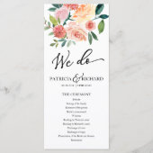 We doen Floral Waterverf bruiloft programma 4x9 (Voorkant)