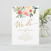 We doen gouden bloemen Waterverf bruiloft programm Programma (Staand voorkant)