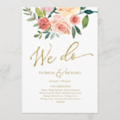 We doen gouden bloemen Waterverf bruiloft programm Programma (Voorkant)