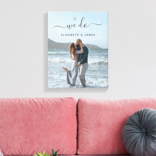 We doen handgeschreven Script Couple Photo Canvas Afdruk (Insitu (Woonkamer))