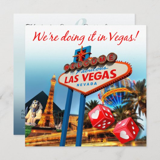 We doen het in Vegas Wedding Kaart (Voorkant / Achterkant)