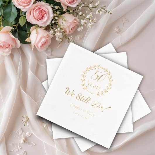 "We doen het nog steeds" 50ste bruiloft Jubileum Folie Servetten