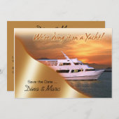 We doen het op een jacht Save the Date (Voorkant / Achterkant)