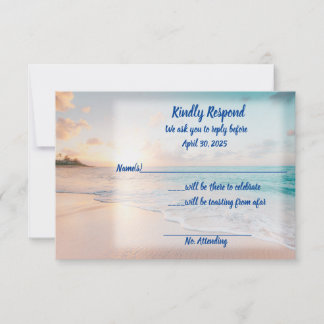 We doen het op het strand RSVP Save The Date