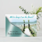 We doen het op het Strand Save the Date (Staand voorkant)