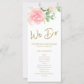 We doen het roze Blush Rozen Floral Gold Wedding P (Voorkant)