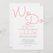 We doen het | Roze moderne Typografie Weddenschap Kaart (Voorkant / Achterkant)