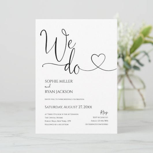 We doen huwelijksuitnodigingen, we doen avonduitno kaart (Staand voorkant)