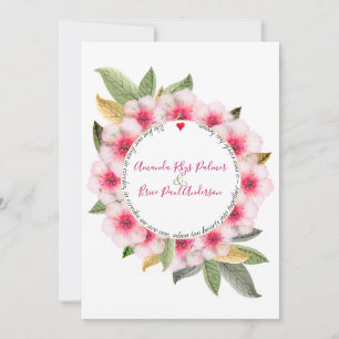 We doen kersenbloesem met gedicht huwelijk kaart