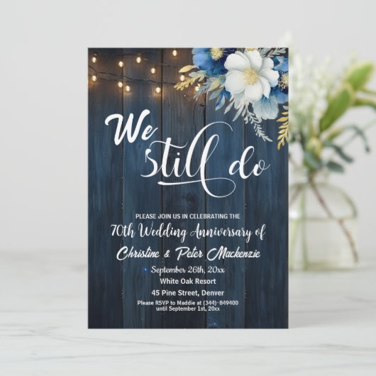We doen nog steeds 70ste bruiloft Jubileum String  Kaart (Staand voorkant)