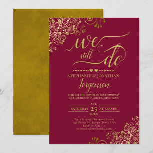 We doen nog steeds Elegant Burgundy & Gold Vow Ren Kaart
