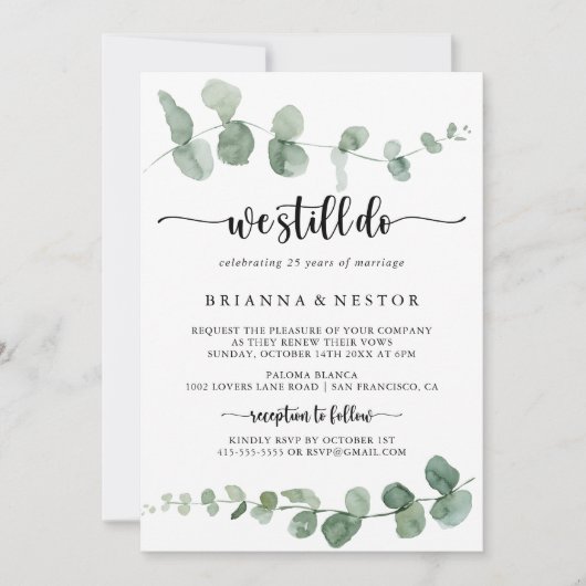 We doen nog steeds Green Delight Eucalyptus geloft Kaart (Voorkant)