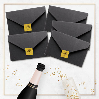 We doen nog steeds Jubileum typografie goud/zwart Vierkante Sticker