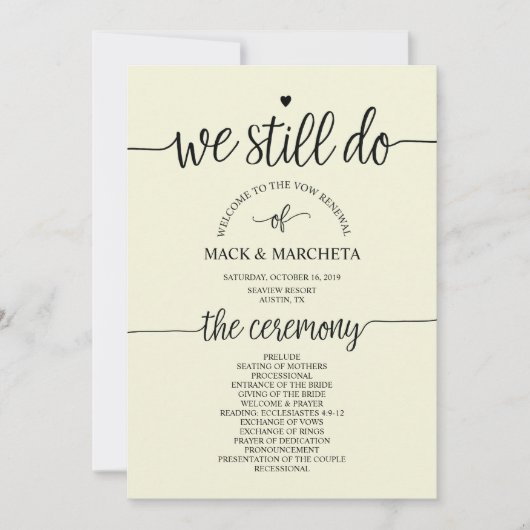 We doen nog steeds programkaart kaart (Voorkant)