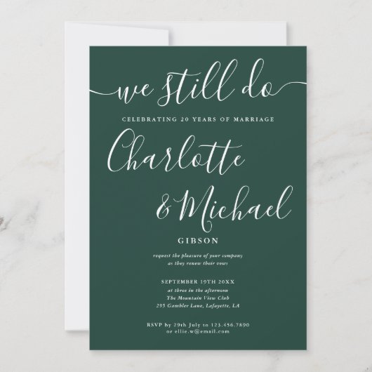 We doen nog steeds Script Vow Renewal Jubileum Kaart (Voorkant)