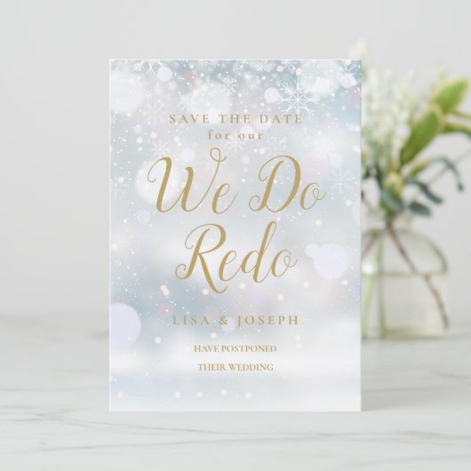 We doen Redo Nieuw Plan Winter Save the Date Kaart (Staand voorkant)