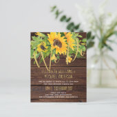WE DOEN Rustic Sunflower Wood Boho Wedding Invites (Staand voorkant)