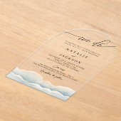 We doen strandbruiloft acryl uitnodiging met oceaa acryl uitnodigingen (Laagn)