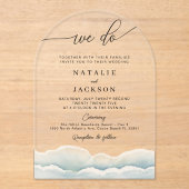 We doen strandbruiloft acryl uitnodiging met oceaa acryl uitnodigingen (Voorkant)