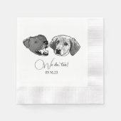 We doen te zwart-wit hond gepersonaliseerd servet (Voorkant)