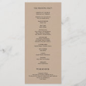 We doen Wedding programma kaart in modern rustiek  (Achterkant)